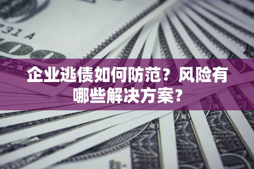 济南企业逃债如何防范？风险有哪些解决方案？