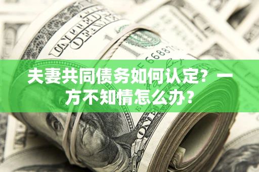 济南夫妻共同债务如何认定？一方不知情怎么办？