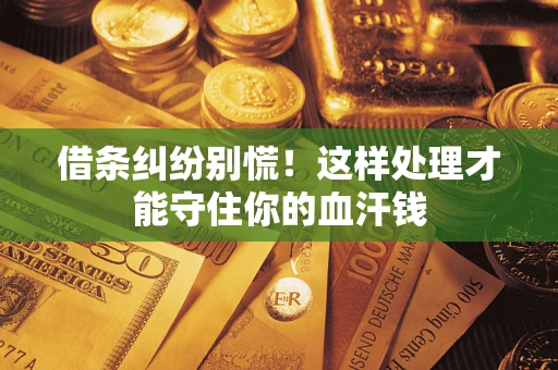 济南借条纠纷别慌!这样处理才能守住你的血汗钱 济南借条纠纷别慌!这样处理才能守住你的血汗钱